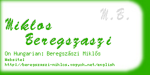 miklos beregszaszi business card